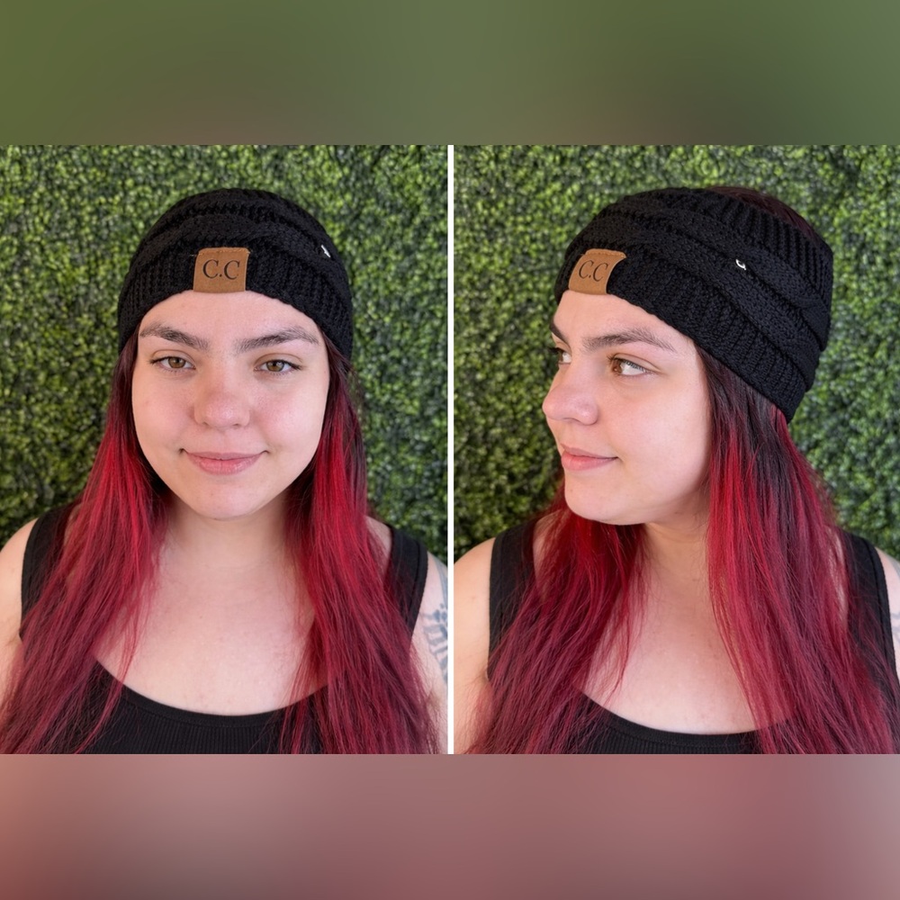 Knitted C.C head wrap in black new